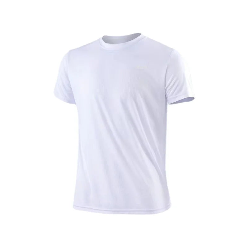 Camisa de ginástica masculina de manga curta e secagem rápida
