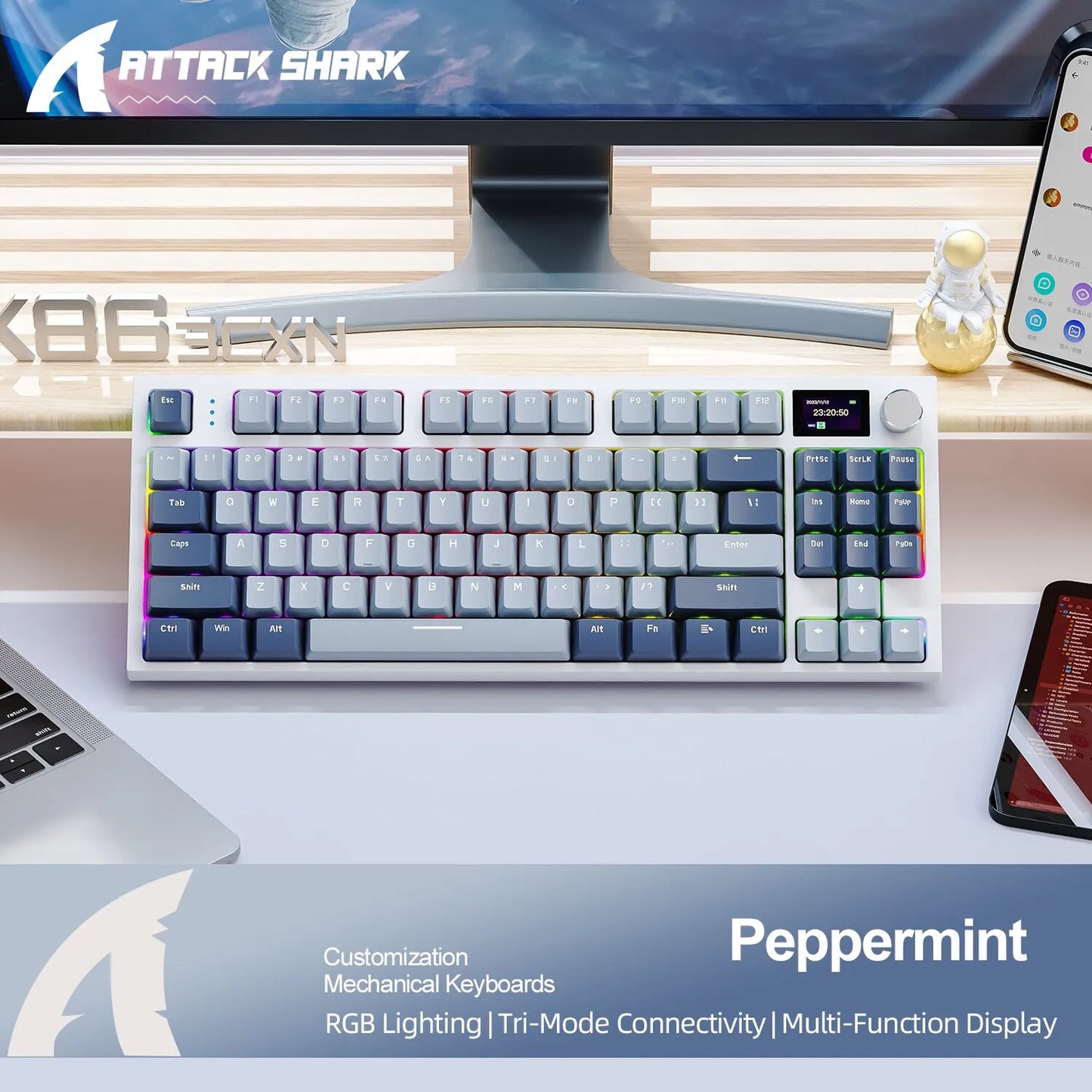 Teclado mecânico sem fio K86 hot-swappable