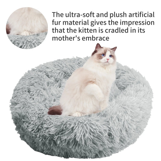 50cm Round Pet Bed Calming Dog & Cat