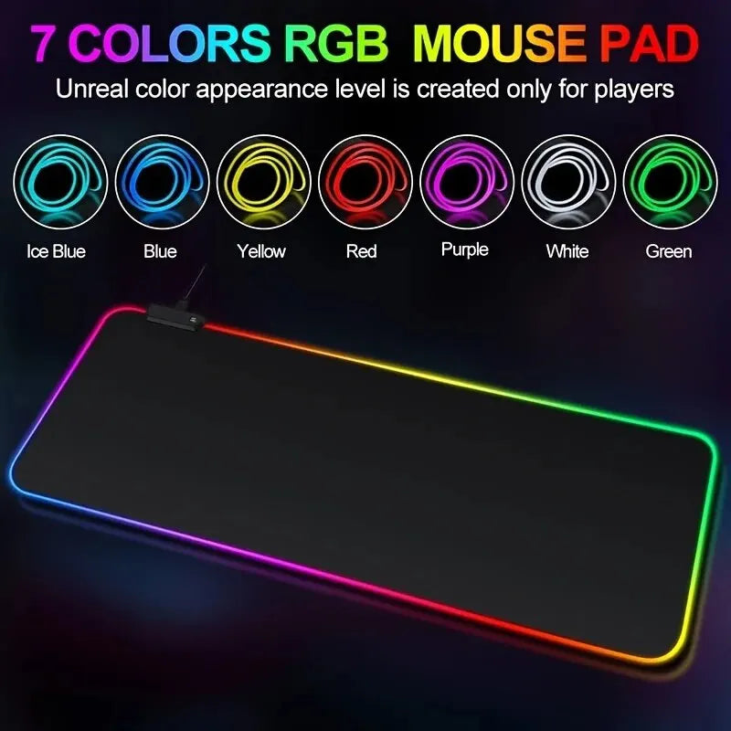 1 Pcs Large Gaming Mouse Pad Light Modes