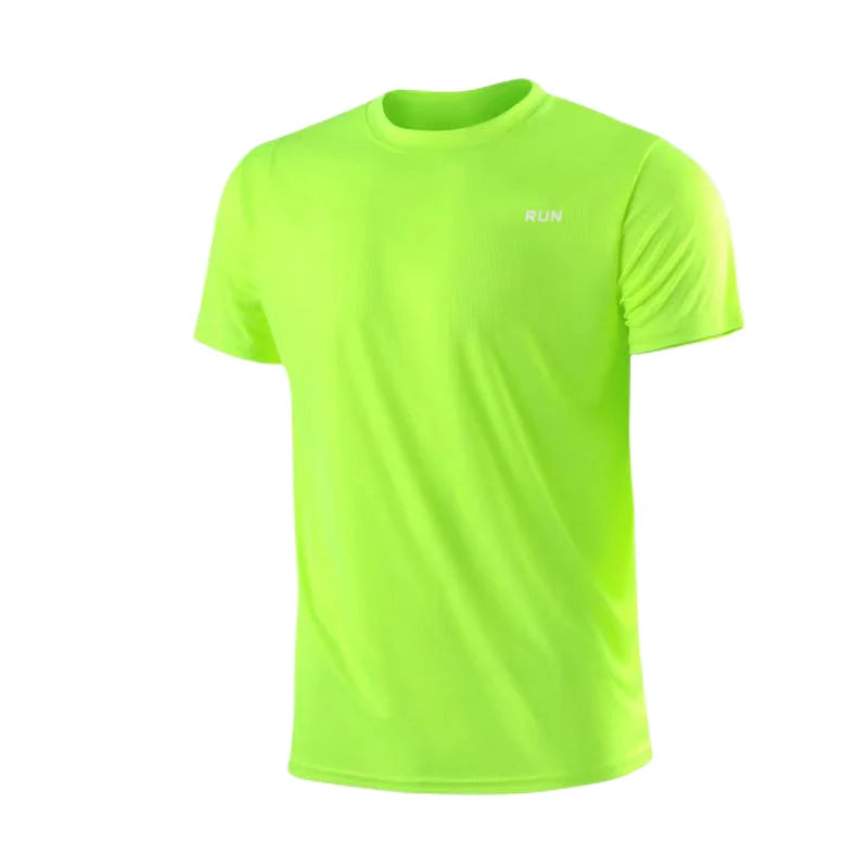 Camisa de ginástica masculina de manga curta e secagem rápida