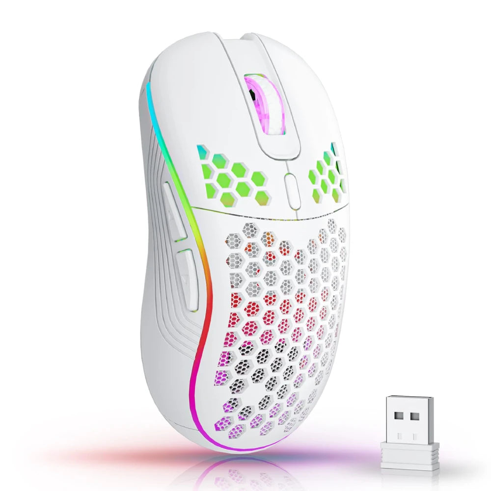 Souris sans fil avec éclairage RVB 2,4 GHz