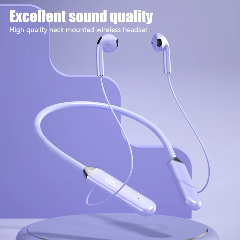 Magnetic Neckband Headphones Wireless Bluetooth