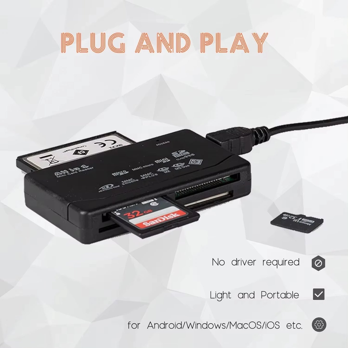 All In One Memory Card Reader USB 2.0