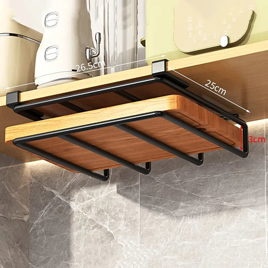 Kitchen Hanging Organizer Rack with Hooks Under Cupboard