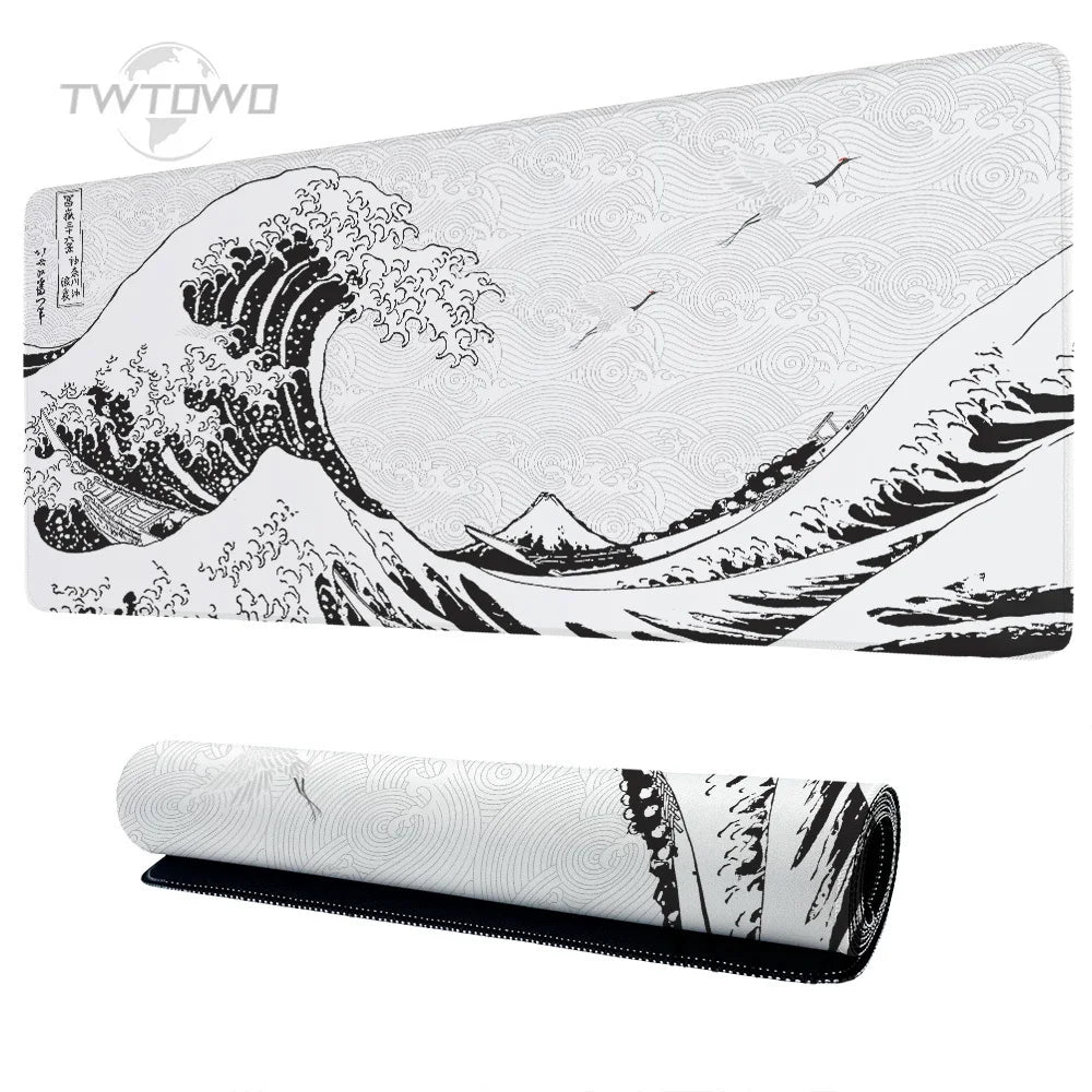 Mouse Pad Gaming Black And White Gray Art