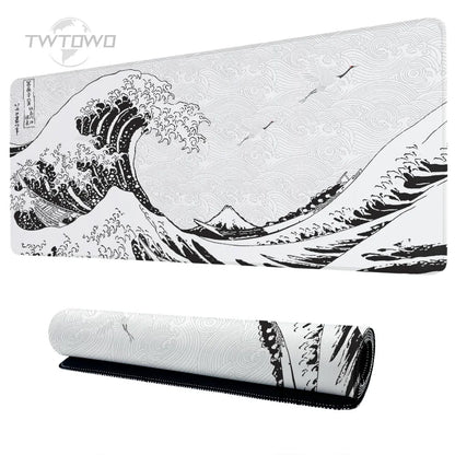 Mouse Pad Gaming Black And White Gray Art