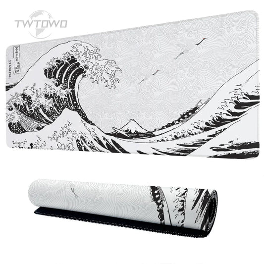 Mouse Pad Gaming Black And White Gray Art