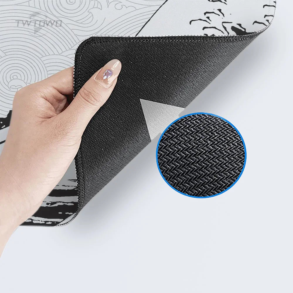 Mouse Pad Gaming Black And White Gray Art