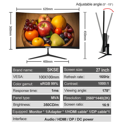 27 Inch 2K Monitor 165HZ