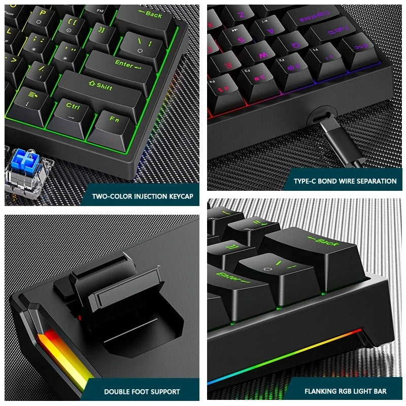 Mini clavier mécanique de jeu rétroéclairé RVB K620