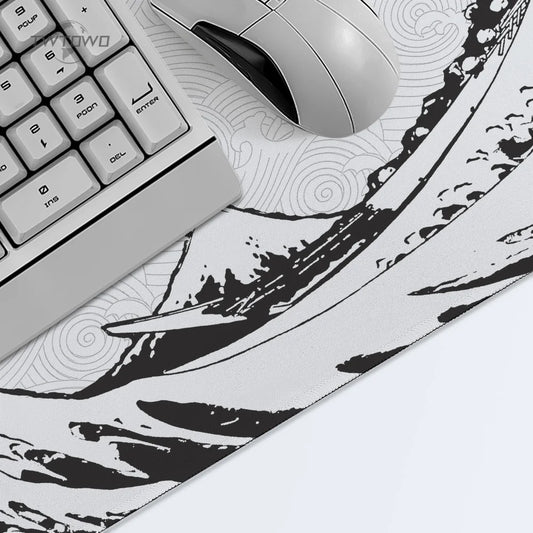 Mouse Pad Gaming Black And White Gray Art