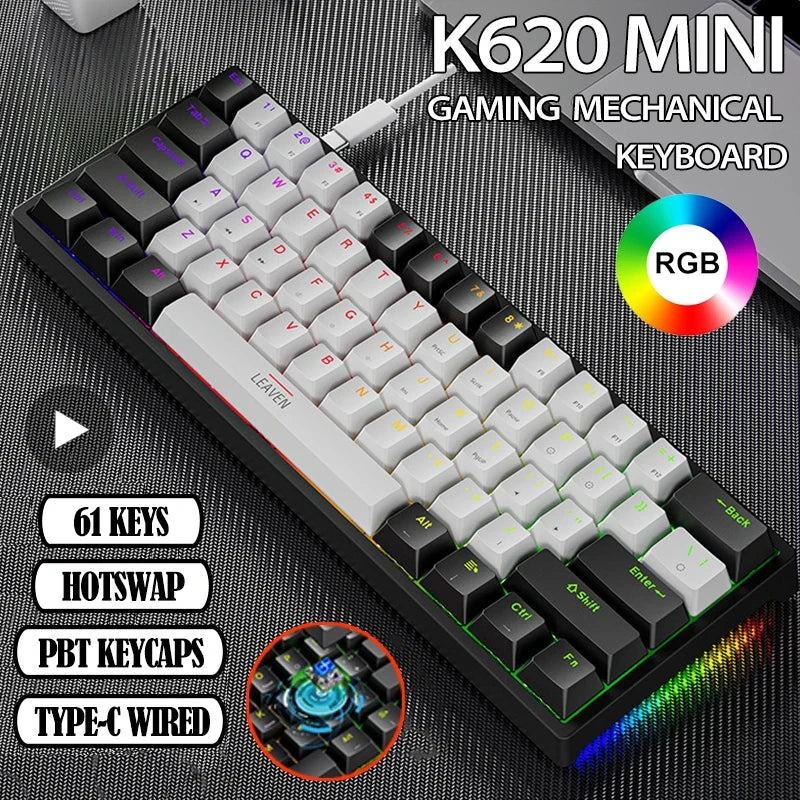 Mini clavier mécanique de jeu rétroéclairé RVB K620