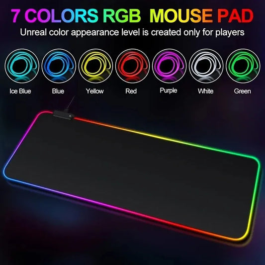 1 Pcs Large Gaming Mouse Pad Light Modes