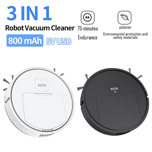 3-in-1 Robot Vacuum Cleaner USB Rechargeable