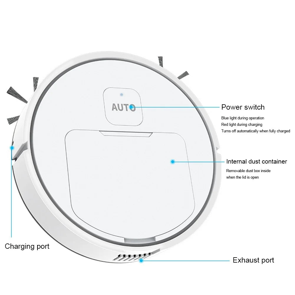 3-in-1 Robot Vacuum Cleaner USB Rechargeable