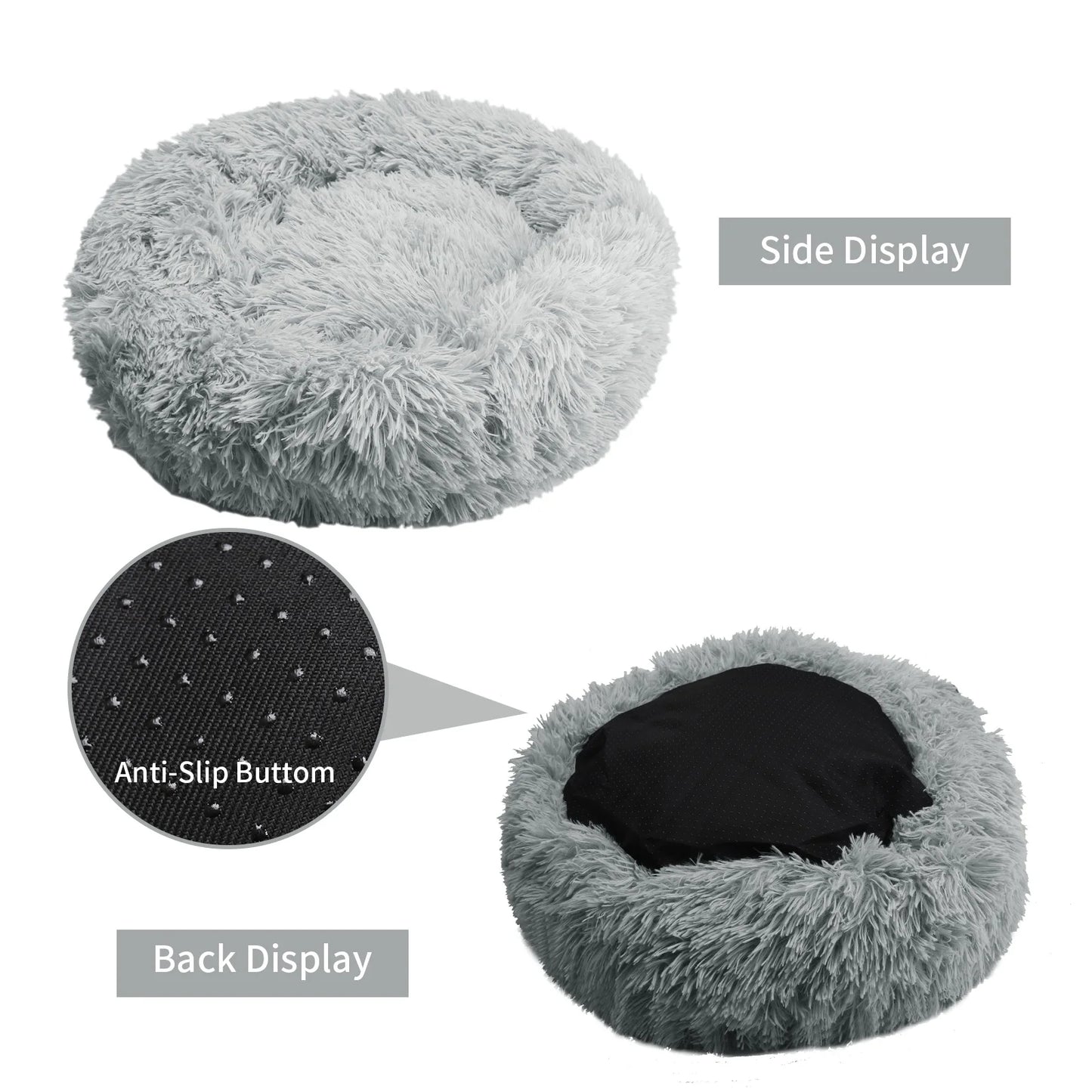 50cm Round Pet Bed Calming Dog & Cat