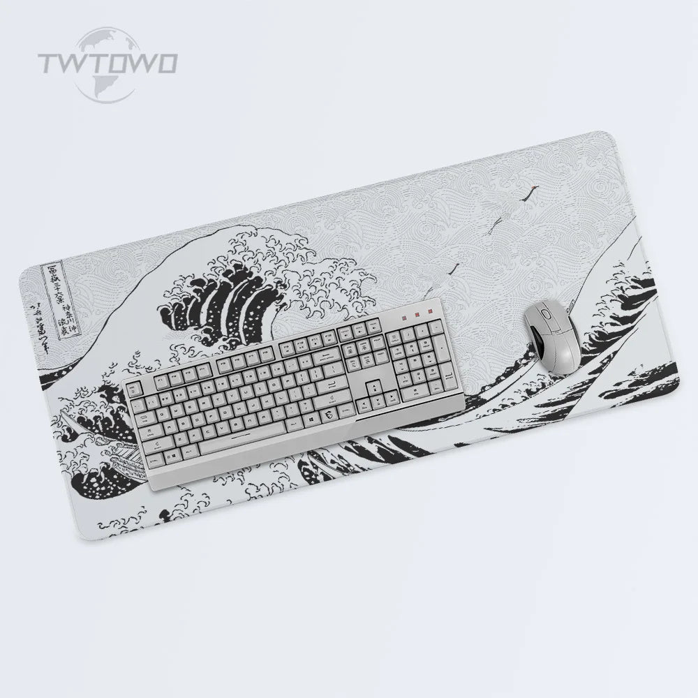 Mouse Pad Gaming Black And White Gray Art